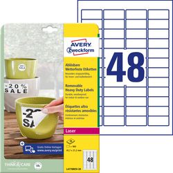 Multifunktionsetiketten Avery Zweckform weiß