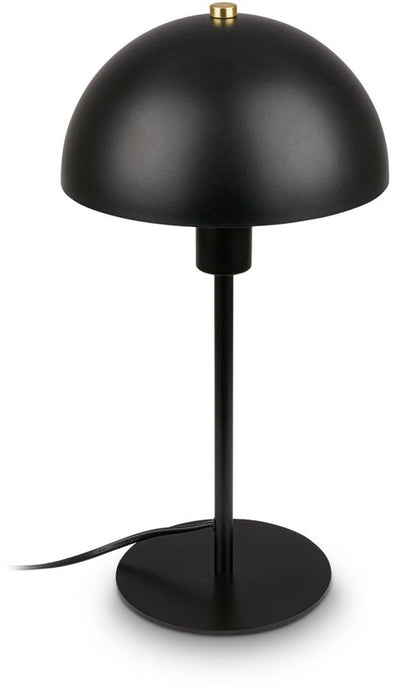 B.k.licht briloner pura – Tischlampe – schwarze Nachttischlampe – E14-Fassung – mit Schalter am Kabel – ø18x35 cm