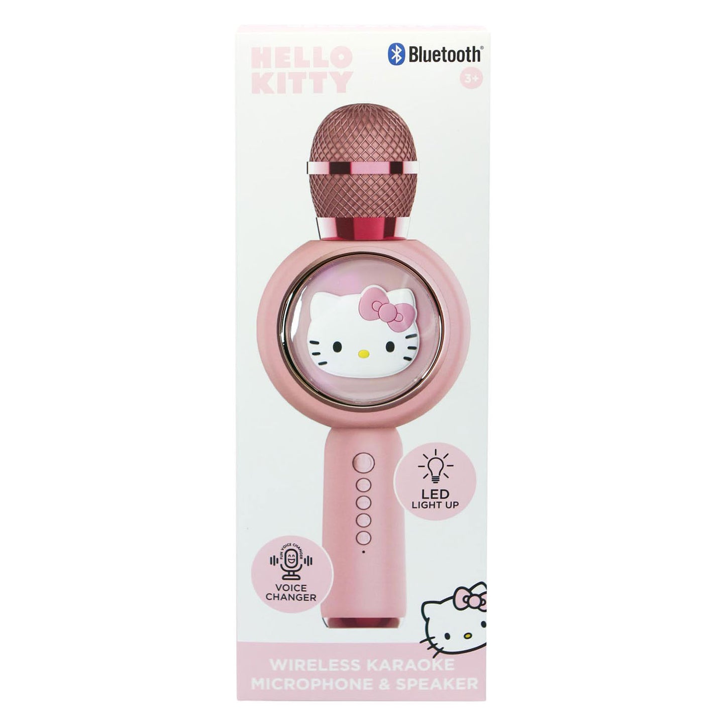 OTL Technologies Hello Kitty – kabelloses Karaoke-Mikrofon für Kinder – beleuchtetes LED-Display – Lautsprecher – Sprachverzerrung