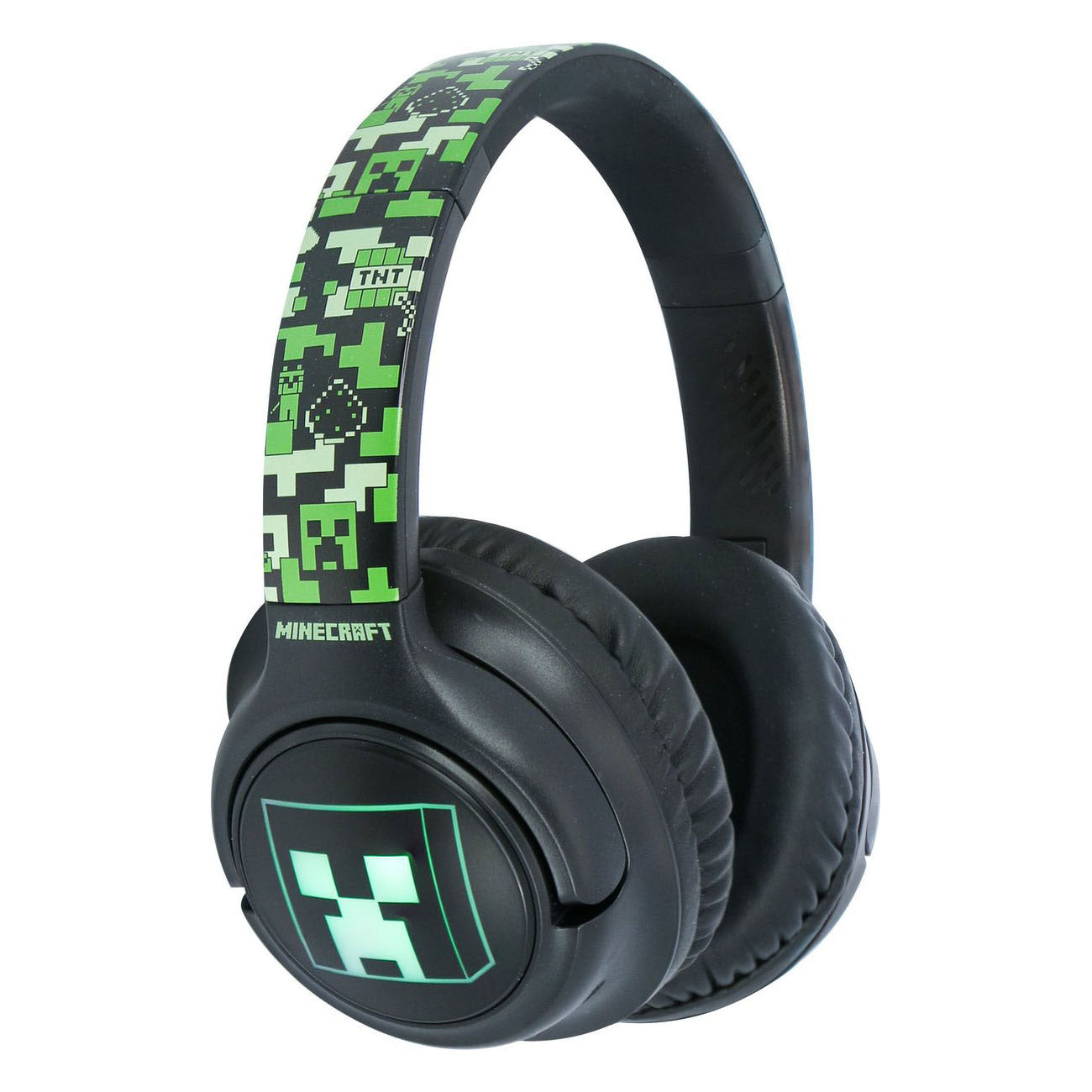 Die LED der Minecraft-Bluetooth-Kopfhörer leuchtet auf