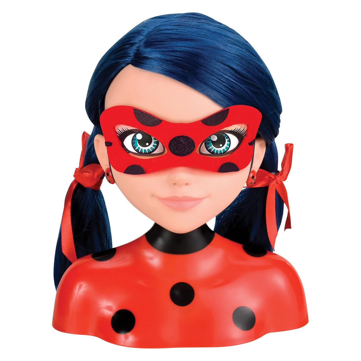 Bandai – Miraculous Ladybug – Miraculous Deluxe-Stylingkopf 21 cm – Marienkäfer-Stylingkopf + 30 Zubehörteile, Clips, Bänder, Schmuck – Miraculous offiziell lizenziert – Kinderspielzeug ab 4 Jahren – P50247
