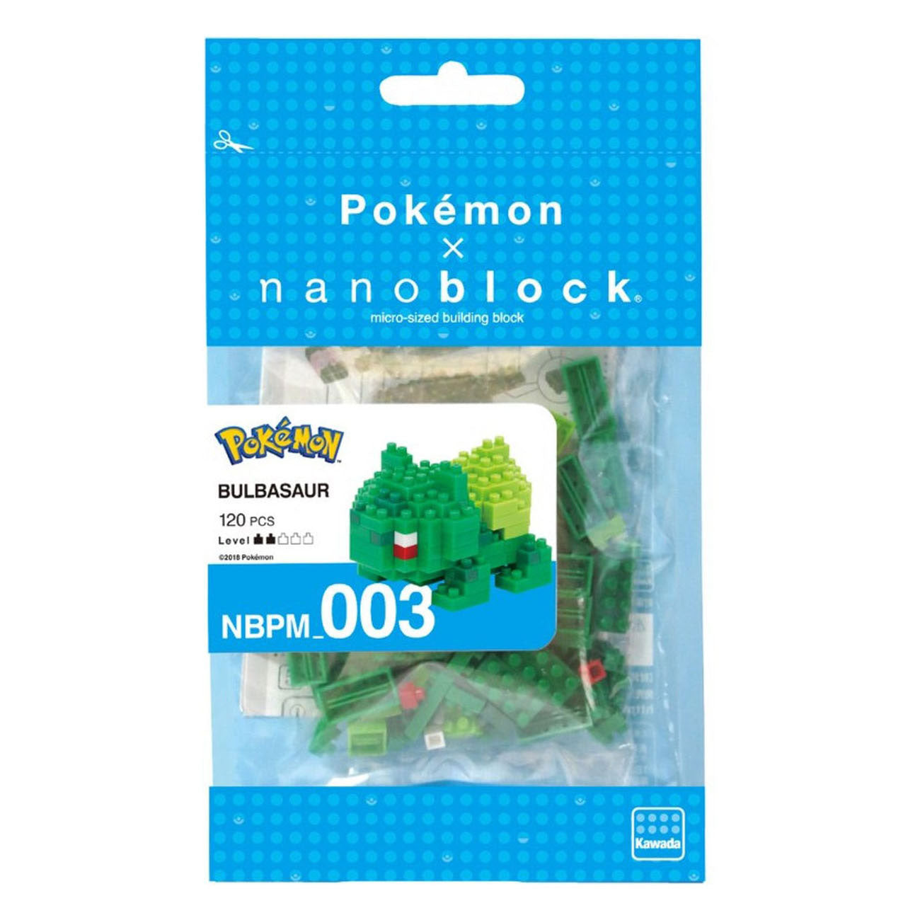 Bandai – Nanoblock – Bulbasaur – Pokémon – Mini-Steinfigur – Bauset – Bulbasaur Bulbasaur-Figurenbausatz in Pixel – nbpm003