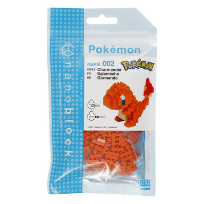 Bandai – Nanoblock – Charmander – Pokémon – Mini-Steinfigur – Bauset – Pixel Charmander Pokémon-Figuren-Set – nbpm002