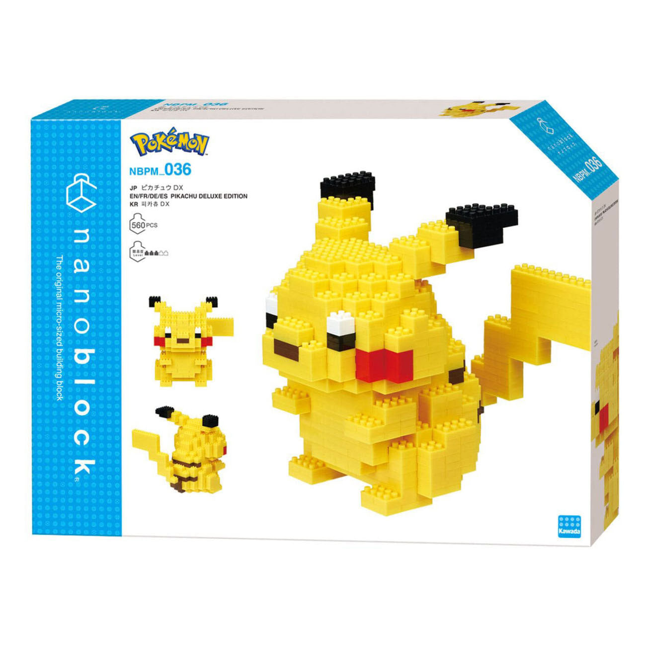 Bandai – Nanoblock – Pikachu Deluxe – Pokémon-Figur – Mini-Brick-Pikachu-Figur – Bauset – Aktivität 12+ Pixel Pikachu-Pokémon-Figur – nbpm36