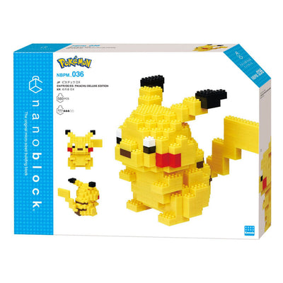 Bandai – Nanoblock – Pikachu Deluxe – Pokémon-Figur – Mini-Brick-Pikachu-Figur – Bauset – Aktivität 12+ Pixel Pikachu-Pokémon-Figur – nbpm36