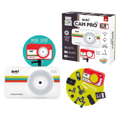 Buki France Buki - Kamera - Kamera - 2-in-1-Kamera mit Reisemodus und Sportmodus zum Filmen