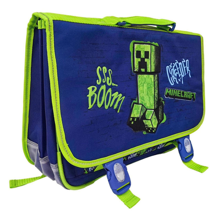 Minecraft-Schultasche 2 Fächer mit Vordertasche – 31,5 x 41 x 15 cm