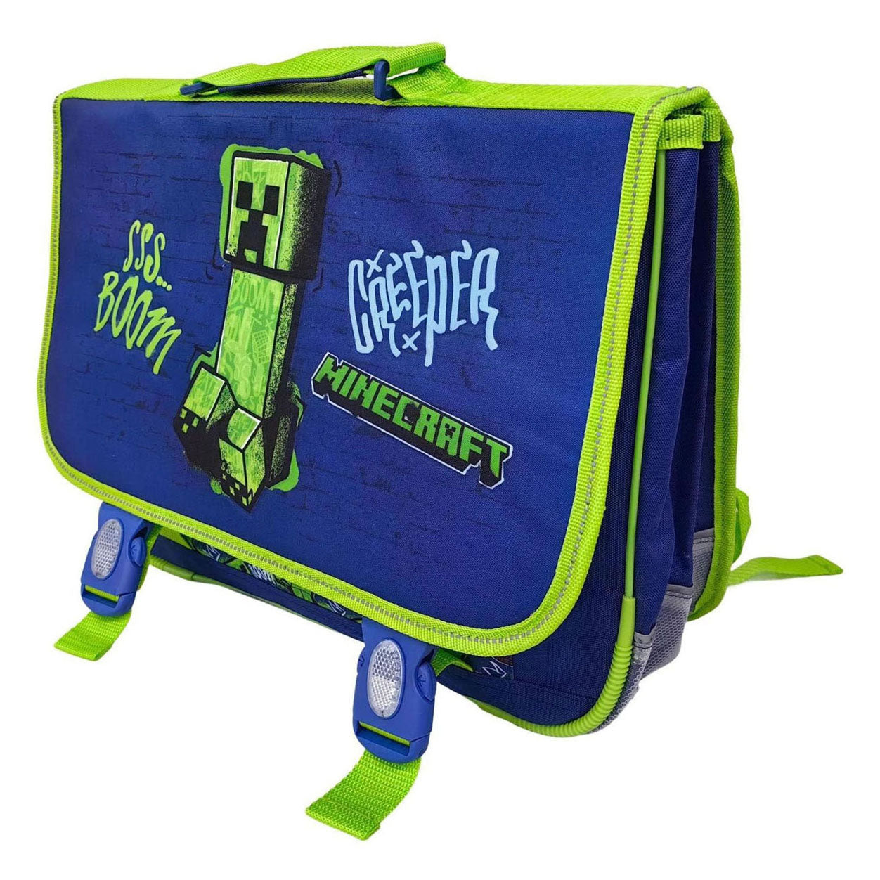 Minecraft-Schultasche 2 Fächer mit Vordertasche – 31,5 x 41 x 15 cm