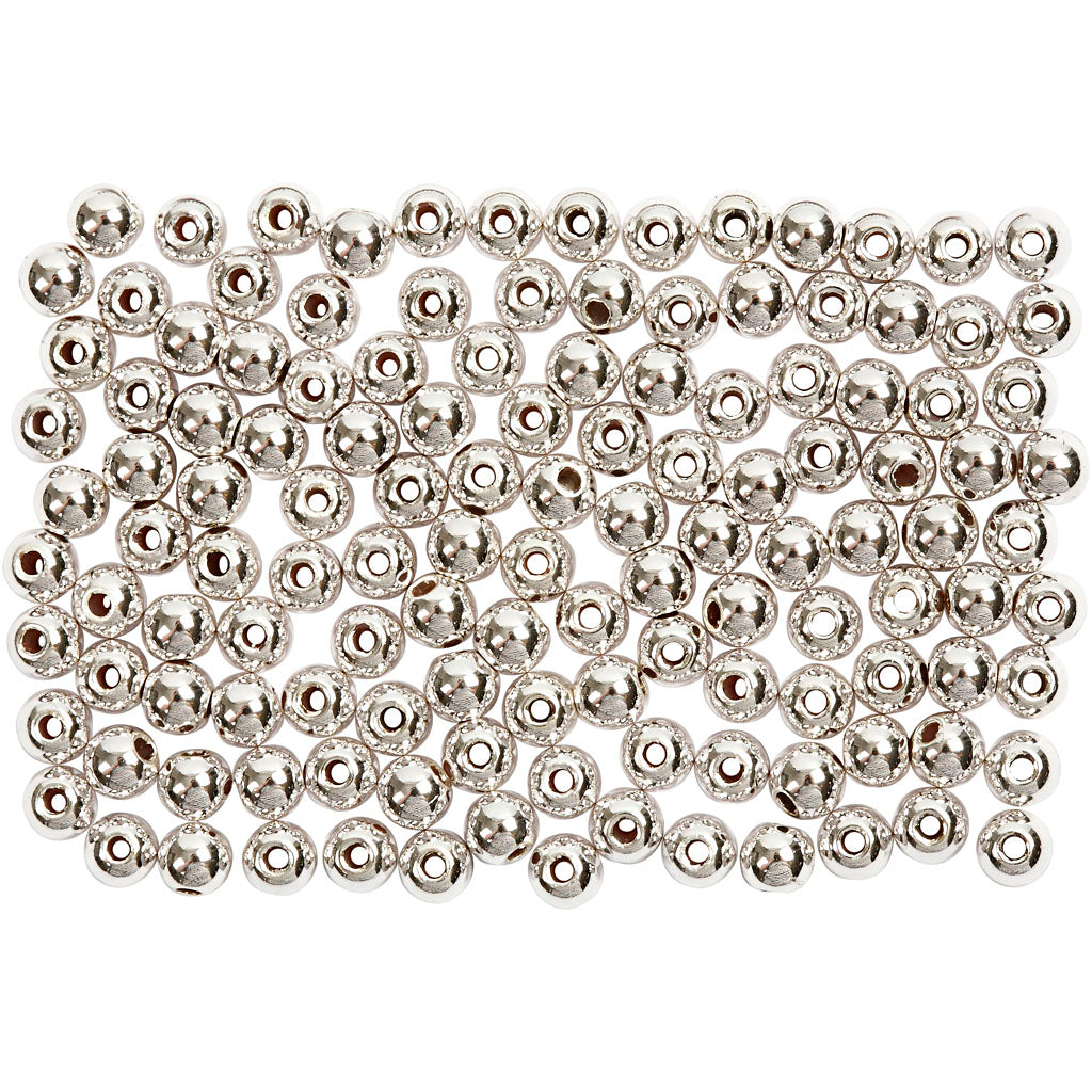 Creativ Company Wachsperlen, D 3 mm, Lochgröße 0,7 mm, Silber, 150 Stück 1 Box