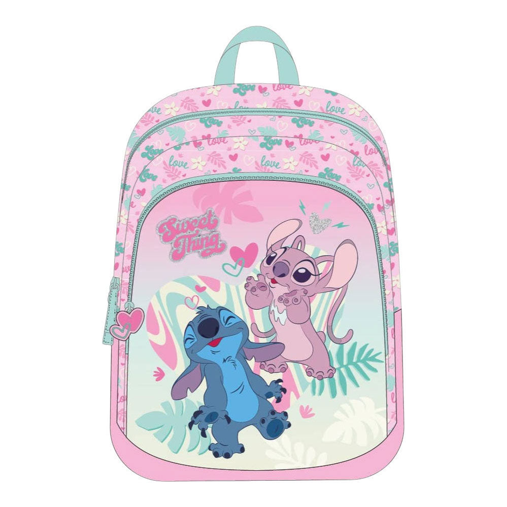 Disney Stitch Love Rucksack, 2 Fächer, 38 x 28 x 16 cm