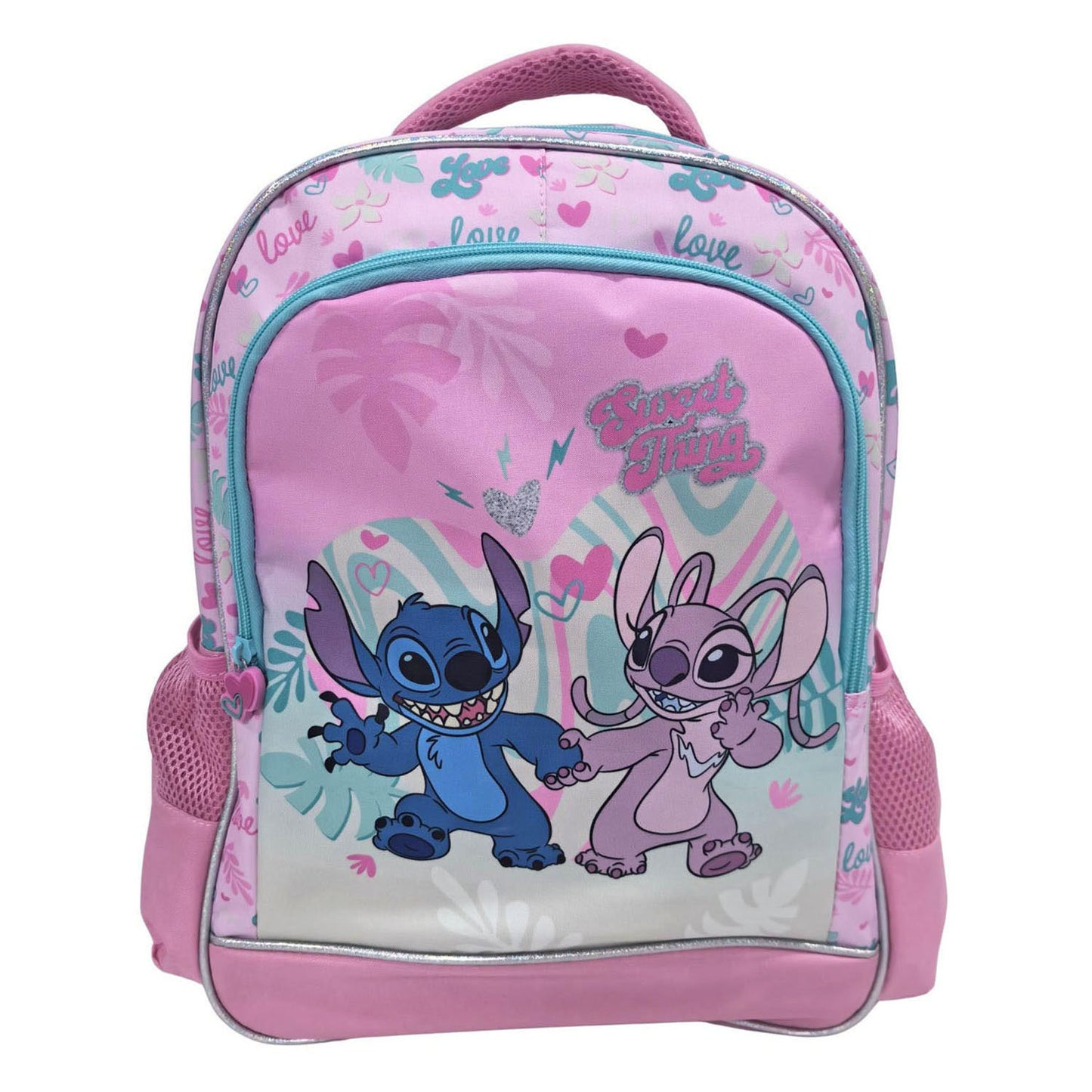 Disney Stitch Love Rucksack 3 Fächer mit Seitentaschen