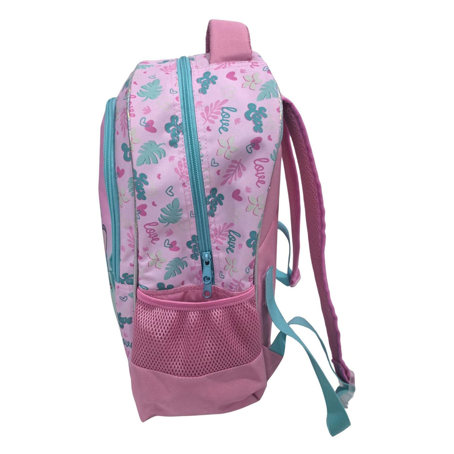 Disney Stitch Love Rucksack 3 Fächer mit Seitentaschen