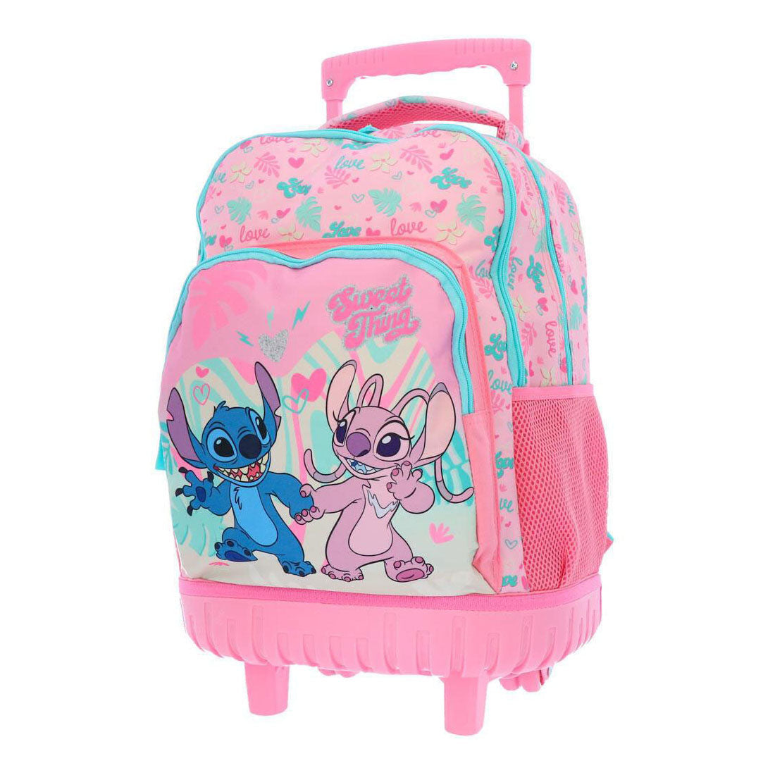 Disney Stitch Love Trolley-Rucksack mit 3 Fächern und Seitentaschen