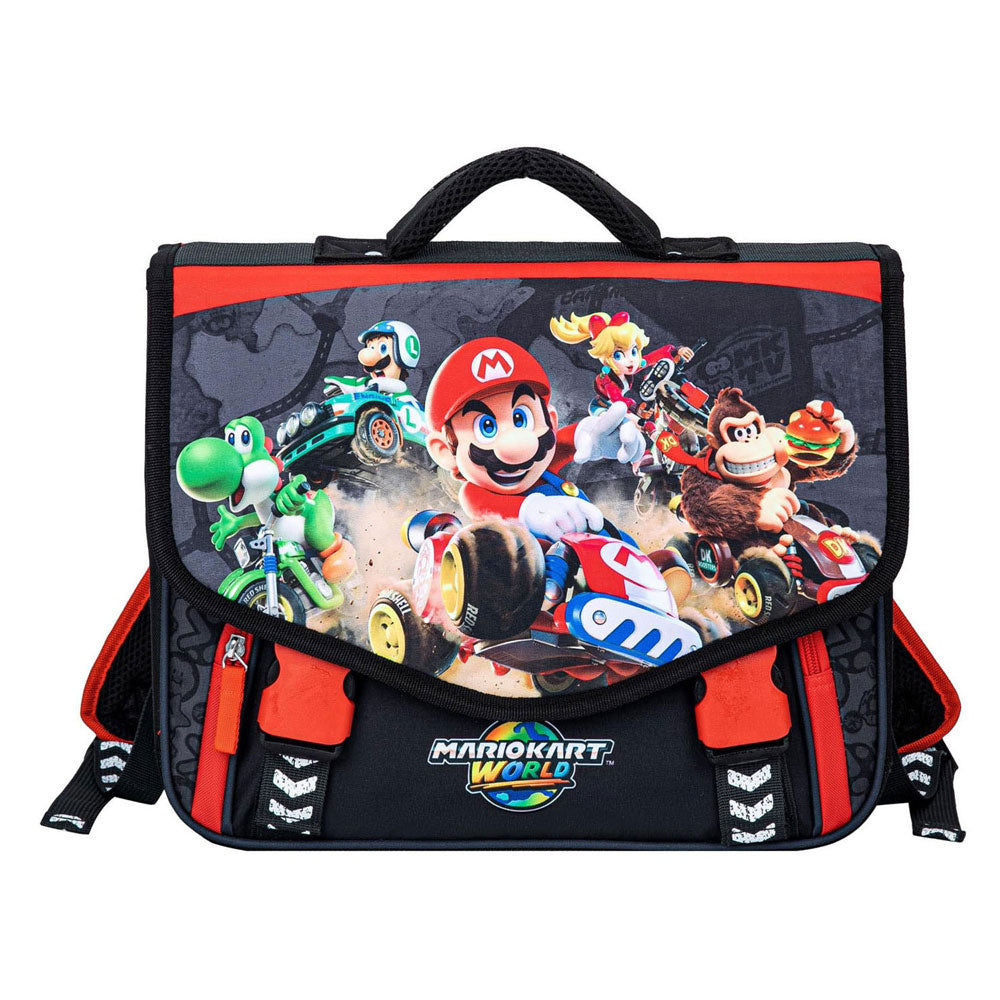Super Mario Schulranzen mit 2 Fächern und Vordertasche