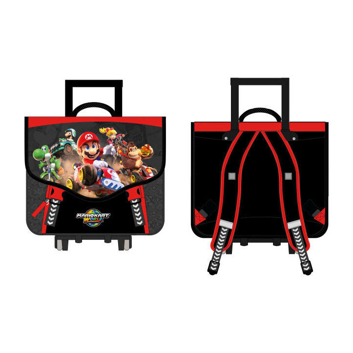Super Mario Schultaschentrolley mit 2 Fächern und Vordertasche