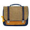 Stones and Bones-Büchertasche aus Cord, Khaki, Honig und Cassis