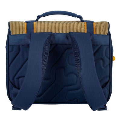 Stones and Bones-Büchertasche aus Cord, Khaki, Honig und Cassis