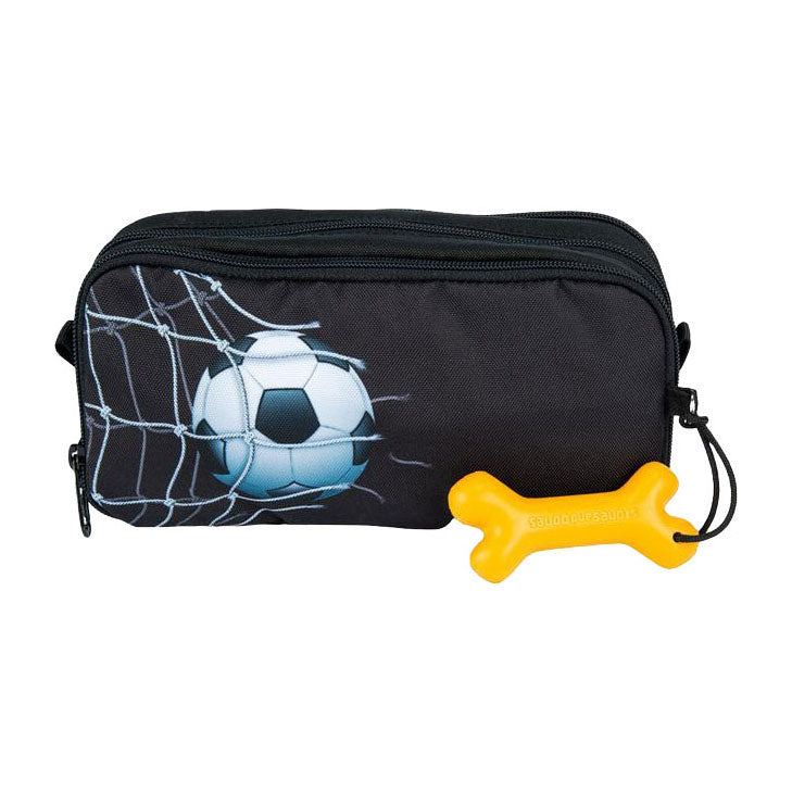 Stones and Bones Rowan 2.0 – Federmäppchen – Federmäppchen für Kinder – 3 Fächer – Goalgetter – Schwarz