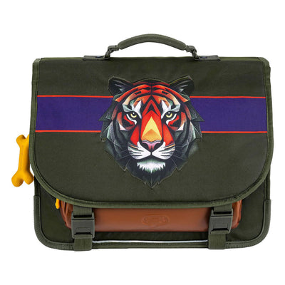 Stones and Bones Schultasche „Tiger Facet Khaki Lake“.