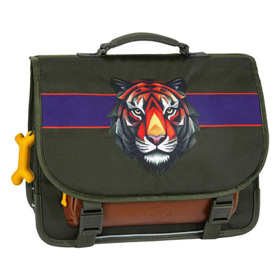 Stones and Bones Schultasche „Tiger Facet Khaki Lake“.