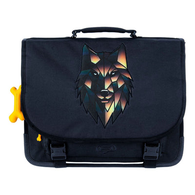 Stones and Bones Schultasche „Wolf“ in Marineblau und Zedernholz