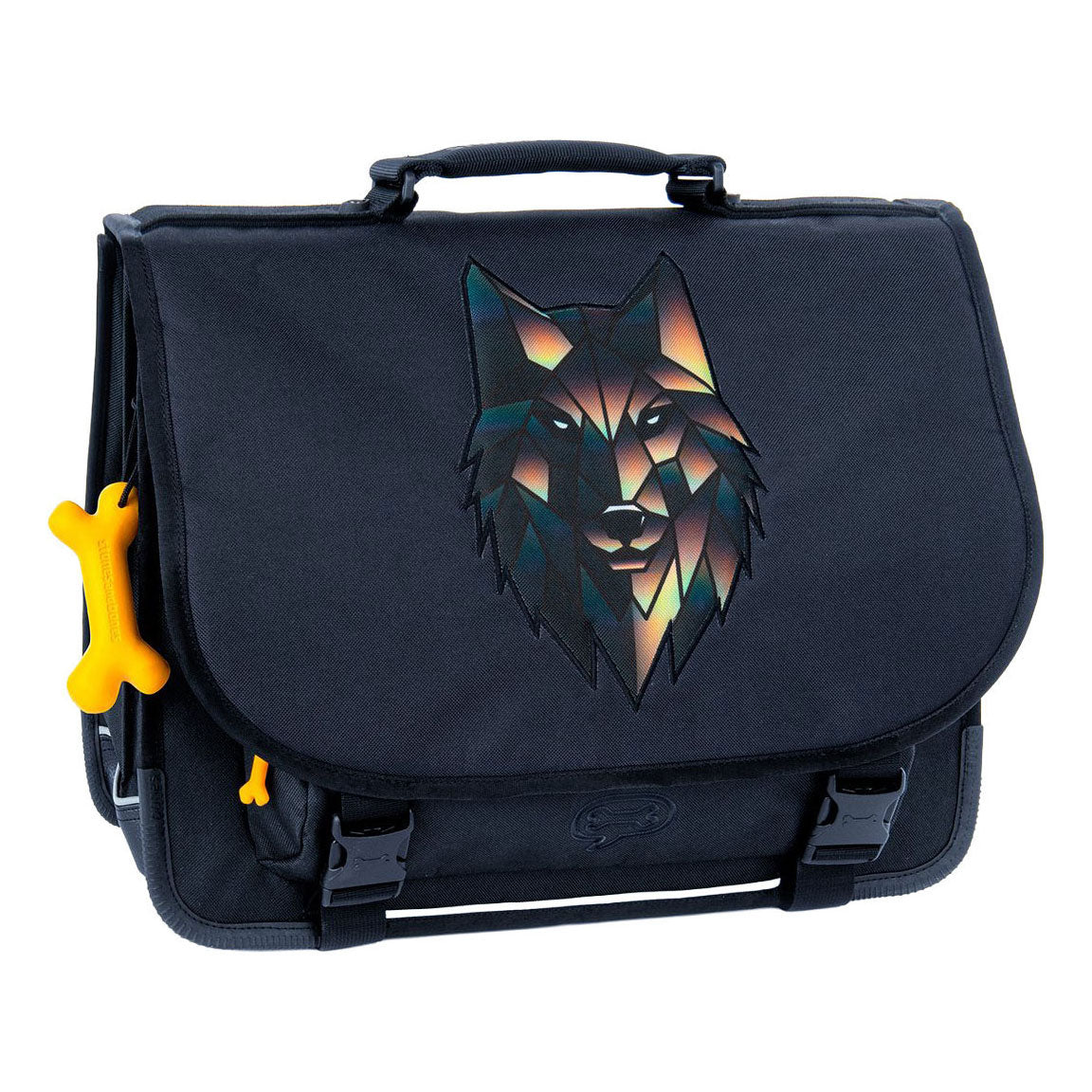 Stones and Bones Schultasche „Wolf“ in Marineblau und Zedernholz