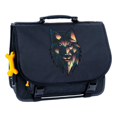 Stones and Bones Schultasche „Wolf“ in Marineblau und Zedernholz