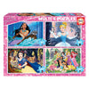 Educa - Puzzle Disney-Prinzessinnen - 4 Puzzles mit je 50, 80, 100 und 150 Teilen