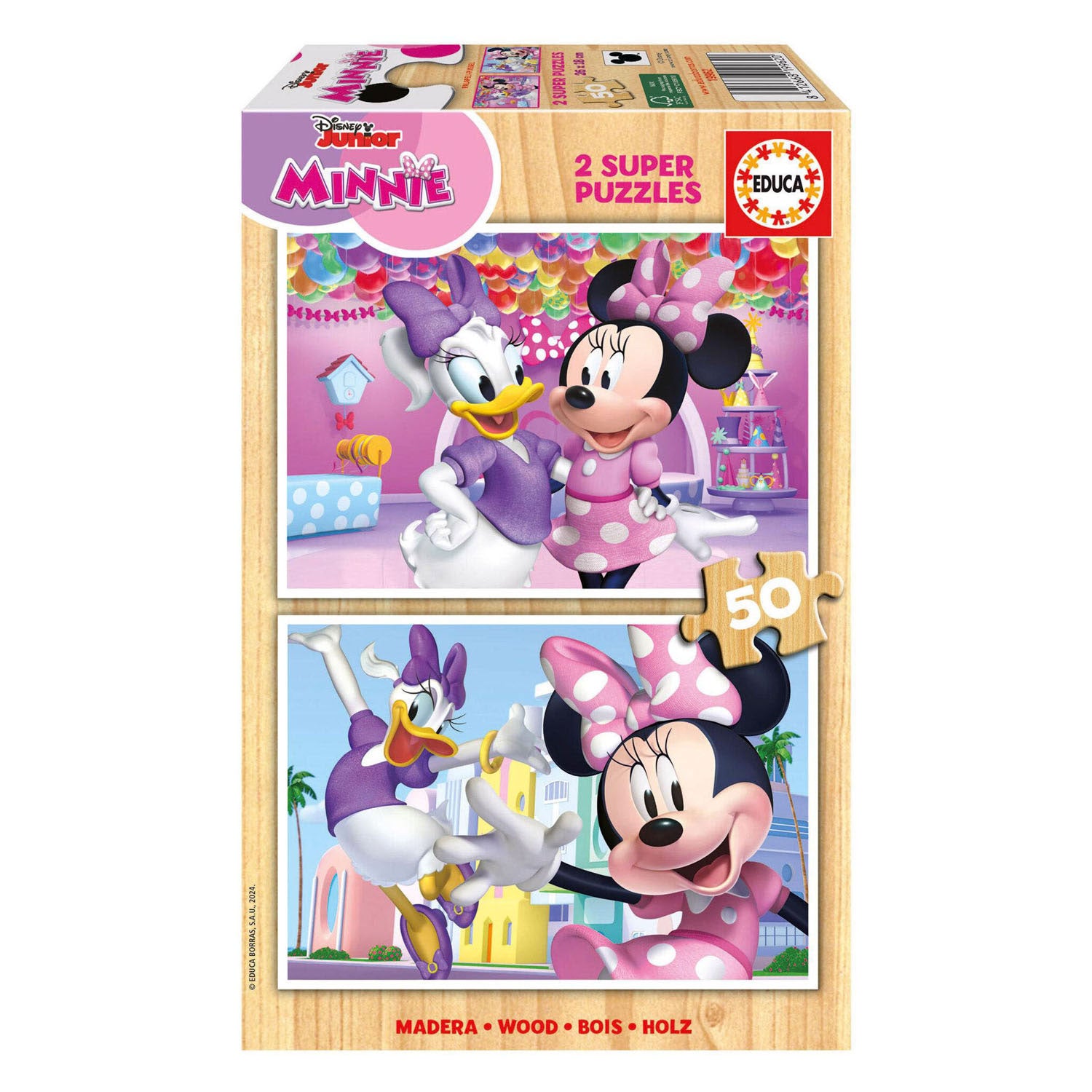 Disney Minnie Maus Holzpuzzle – 2x50 Teile.