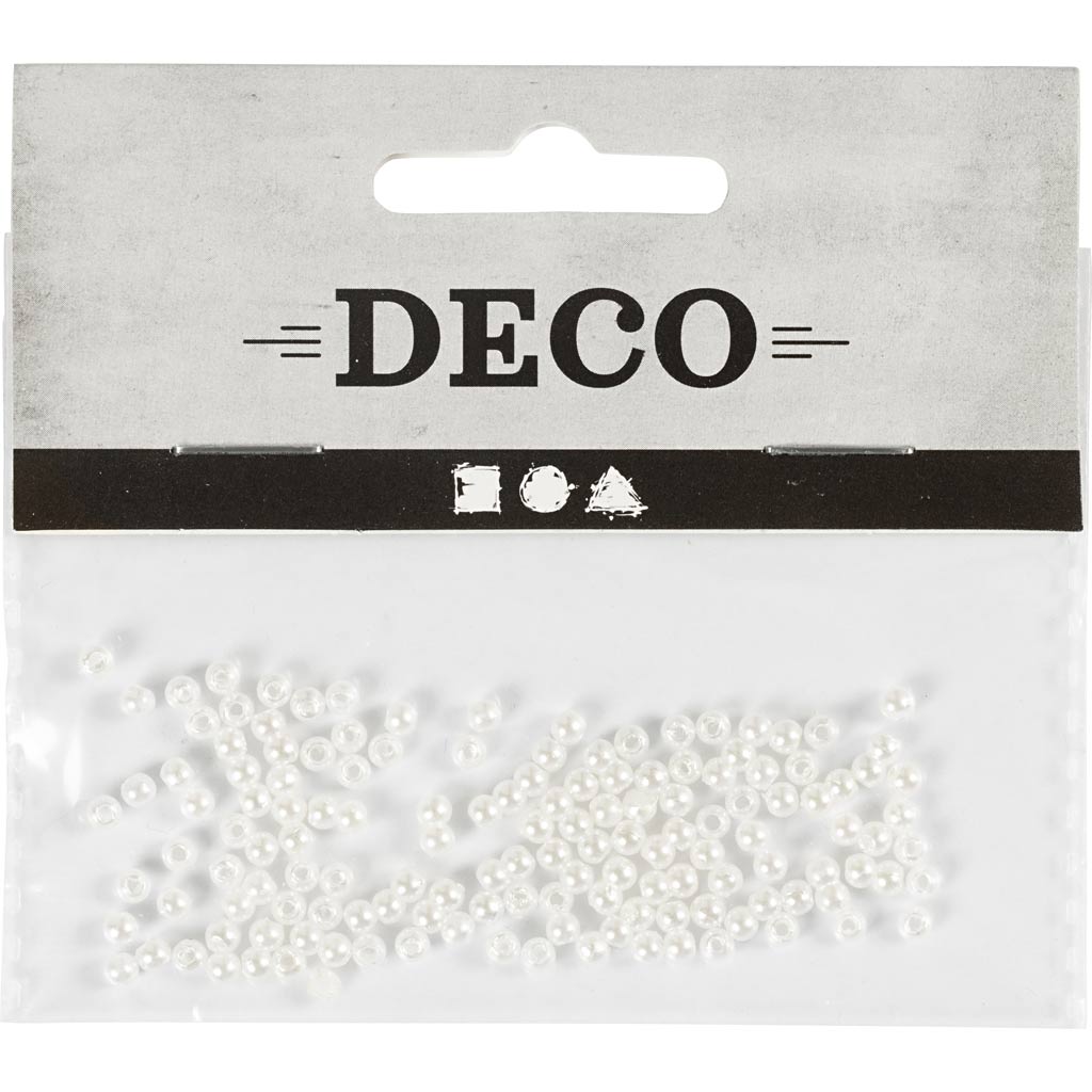 Creativ Company Wachsperlen, D 3 mm, Lochgröße 0,7 mm, Perlmutt, 150 Stück 1 Box