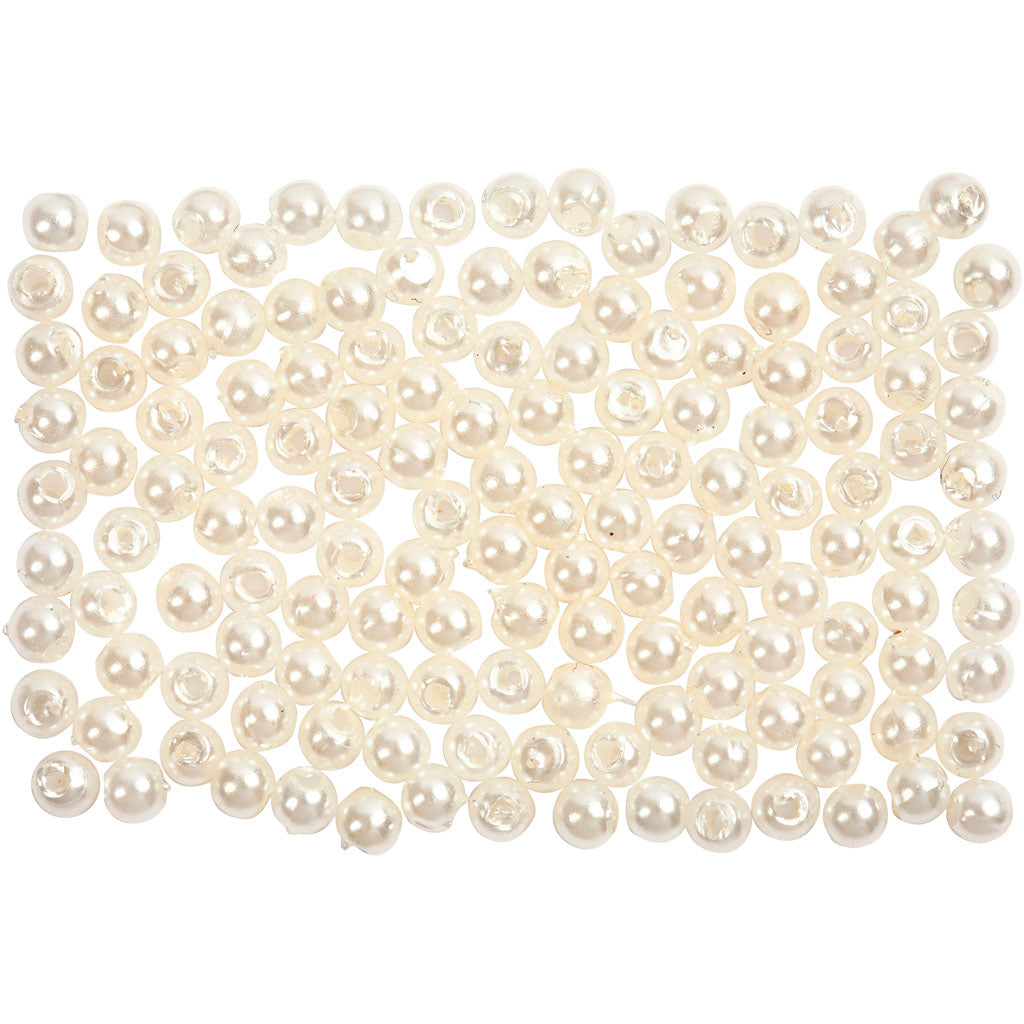 Creativ Company Wachsperlen, D 3 mm, Lochgröße 0,7 mm, Perlmutt, 150 Stück 1 Box