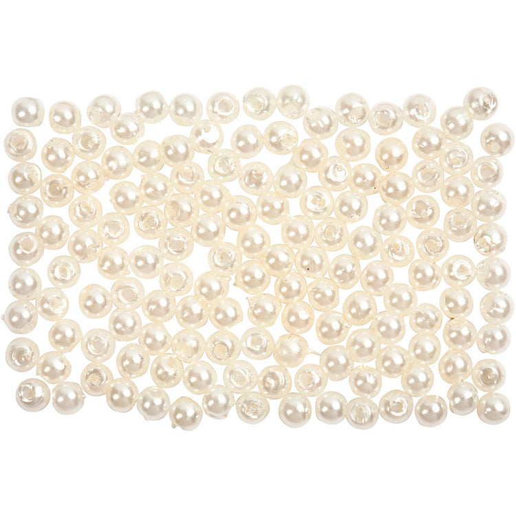Creativ Company Wachsperlen, D 3 mm, Lochgröße 0,7 mm, Perlmutt, 150 Stück 1 Box