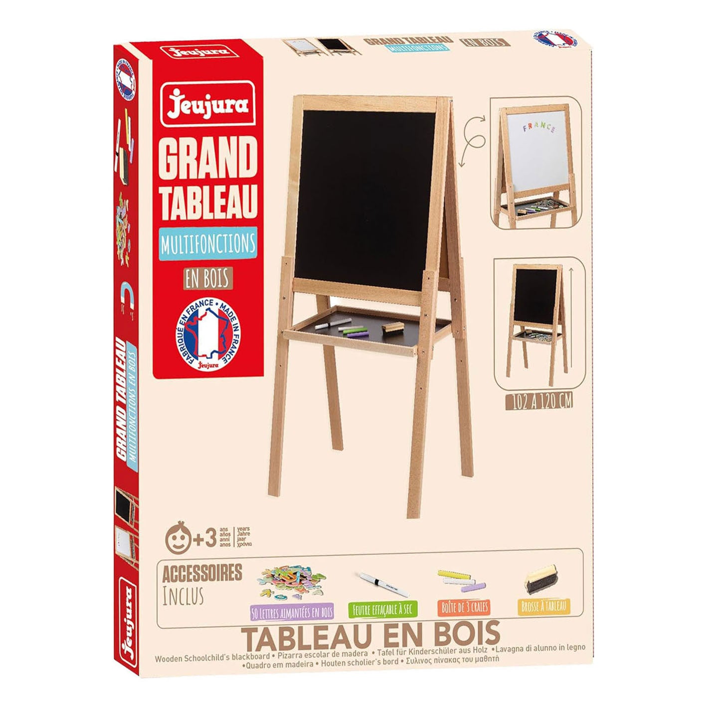 Jeujura doppelseitiges Kreide- und Whiteboard aus Holz