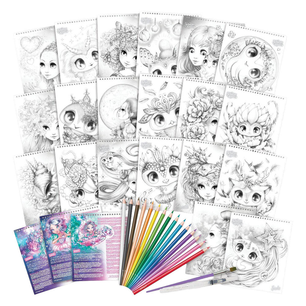 Nebulöse Sterne – Aquarell-Zeichenbuch – Zeichnen – Ausmalen – kreatives Spielen