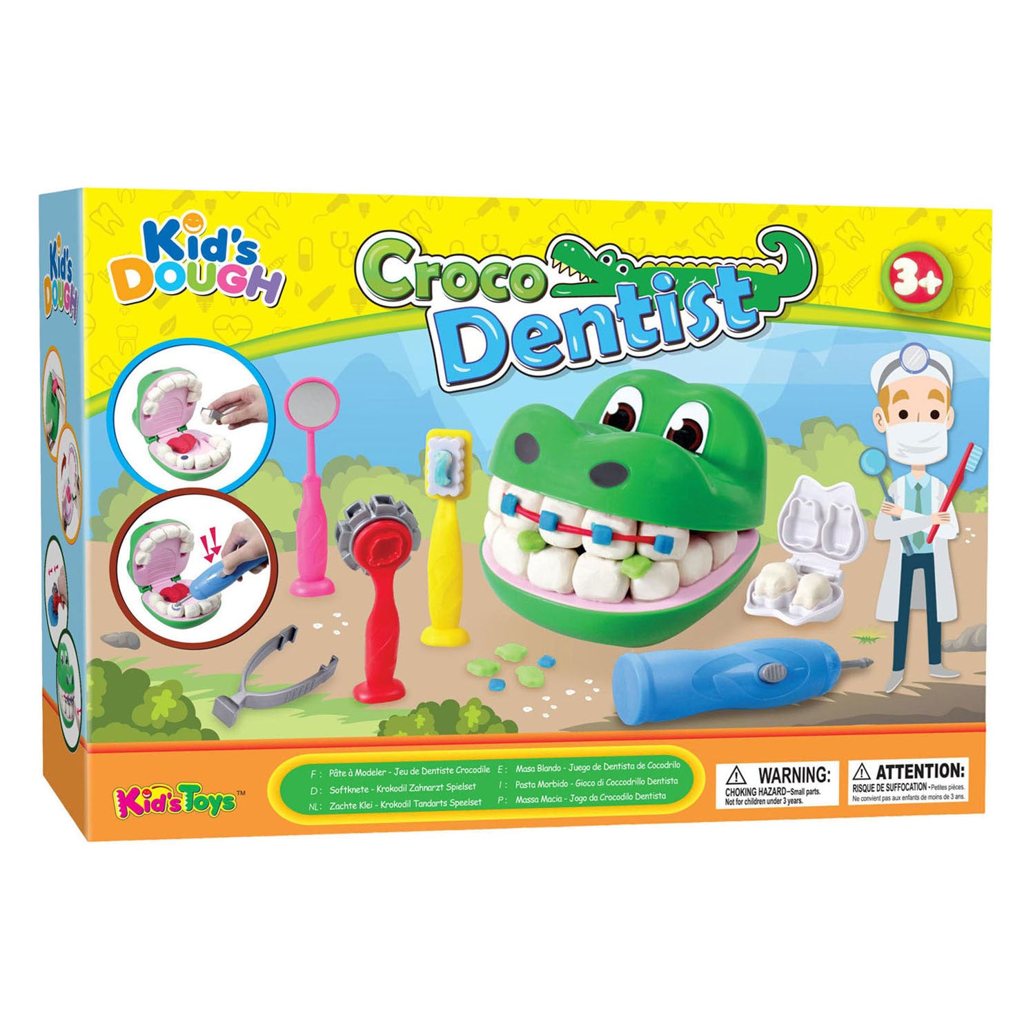 Knete-Krokodil-Zahnarzt-Tonspielset für Kinder