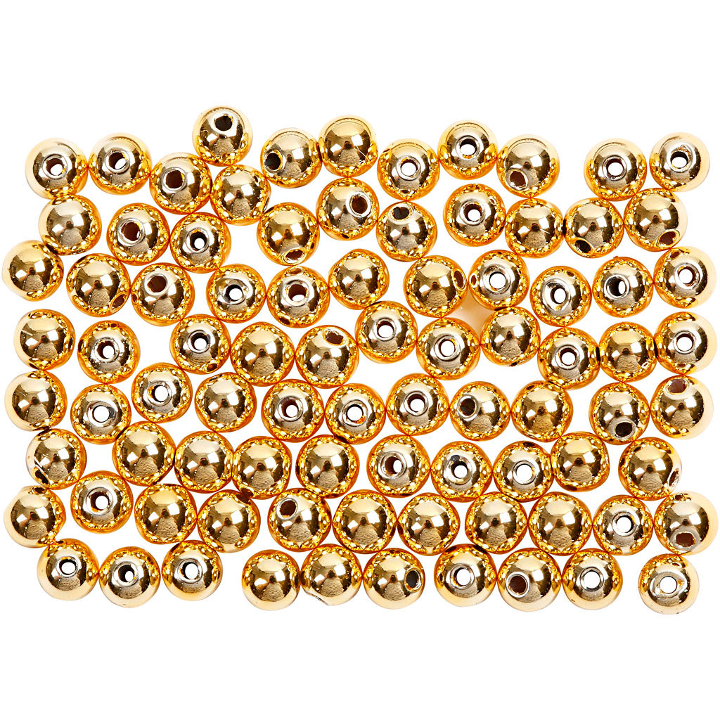 Creativ Company Wachsperlen, D 4 mm, Lochgröße 0,7 mm, Gold, 150 Stück 1 Box