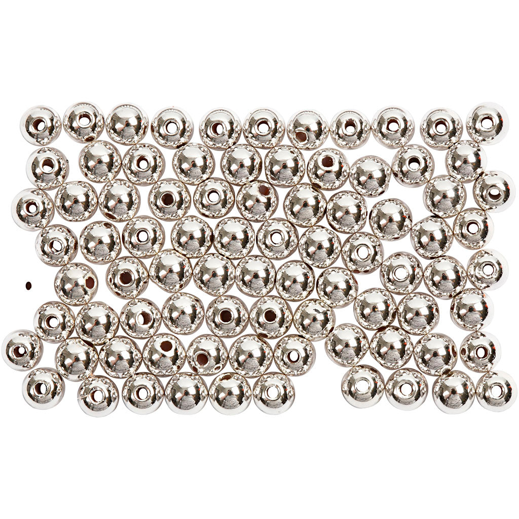 Creativ Company Wachsperlen, D 4 mm, Lochgröße 0,7 mm, Silber, 150 Stück 1 Box