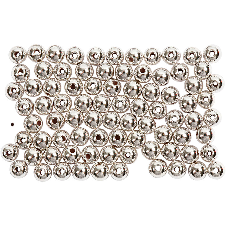 Creativ Company Wachsperlen, D 4 mm, Lochgröße 0,7 mm, Silber, 150 Stück 1 Box