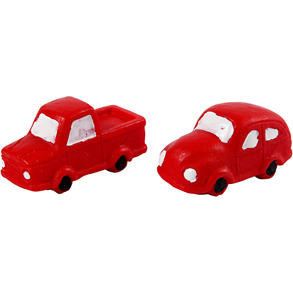 Creativ Company Miniaturfiguren, H: 20 mm, L: 40 mm, rot, 2 Stück 1 Box