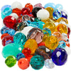 Facettierte Glasperlen der Firma Creativ, Größe 3-15 mm, Lochgröße 0,5-1,5 mm, ca. 450 Stück, verschiedene Farben, 400 g 1 Karton