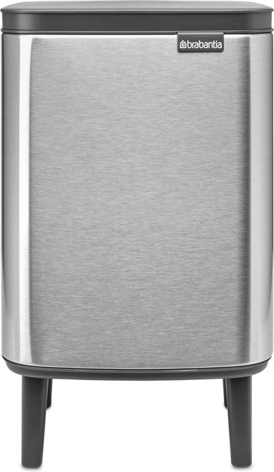 Brabantia Bo Hi Abfallbehälter – 7 Liter – Badezimmer – mattierter Stahl, fingerabdrucksicher