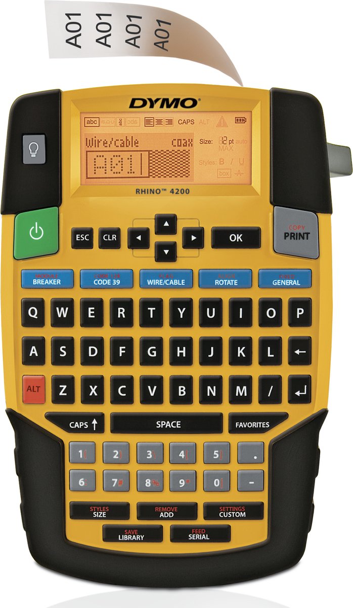 Dymo Rhino 4200 tragbarer industrieller Etikettendrucker | QWERTZ-Tastatur | kompakter, zeitsparender Etikettendrucker für Profis, die viel unterwegs sind