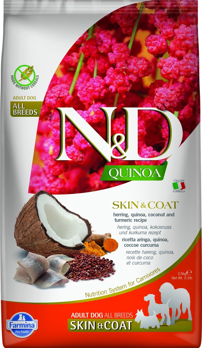 N d Quinoa Hundefutter Hautmantel Medium Maxi Hering 2,5 kg