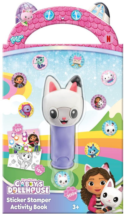 Totum Gabbys Puppenhaus-Aktivitätsbuch-Aufkleber mit Stempelfarben – inkl. 300 Aufkleber – Gabby's Puppenhaus-Kreativspielzeug ab 3 Jahren