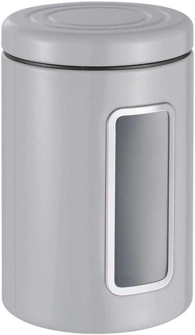 Wesco Classic Line Vorratsbehälter mit Fenster | 2 Liter | Metall - grau | Vorratsglas