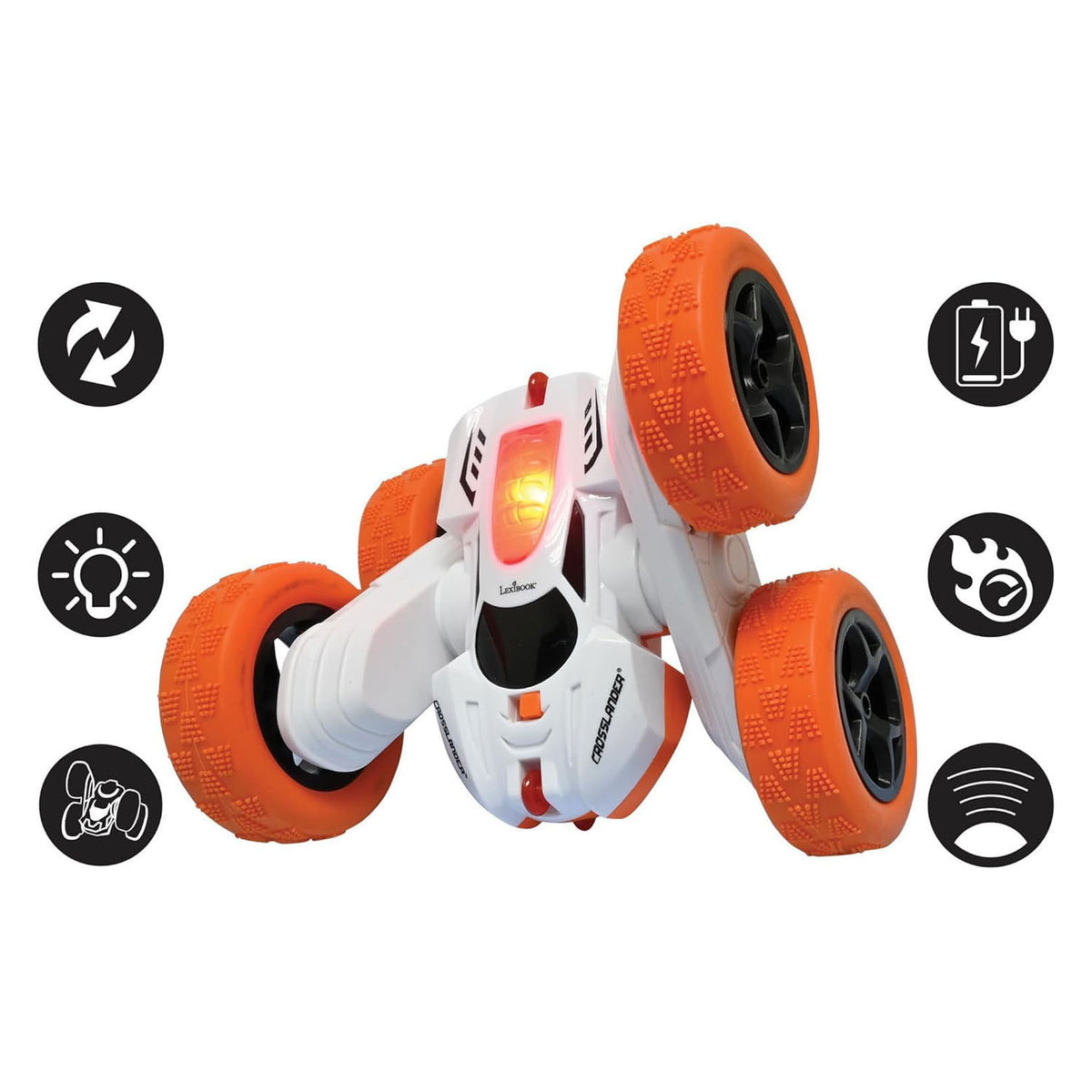 Lexibook crosslander® - oplaadbare en programmable radio controlled stunt car met verlichting met polsbesturing