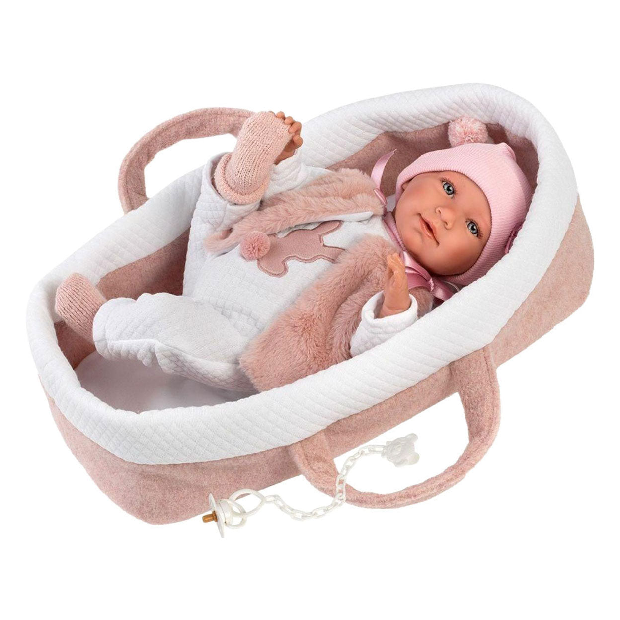 Mimi-Babypuppe mit weichem Körper, Babywanne und Schnuller – 42 cm
