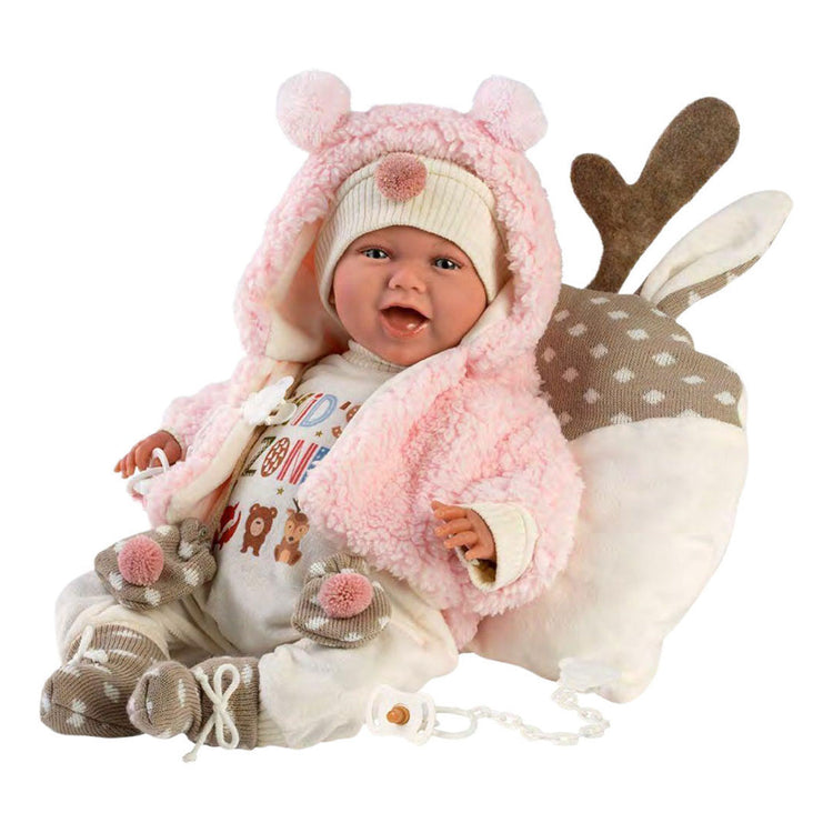 Imp Mimi Babypuppe mit weichem Körper, fröhlich und mit Geräuschen – 42 cm