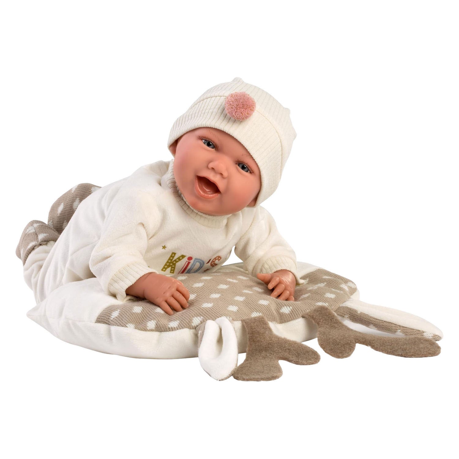 Imp Mimi Babypuppe mit weichem Körper, fröhlich und mit Geräuschen – 42 cm