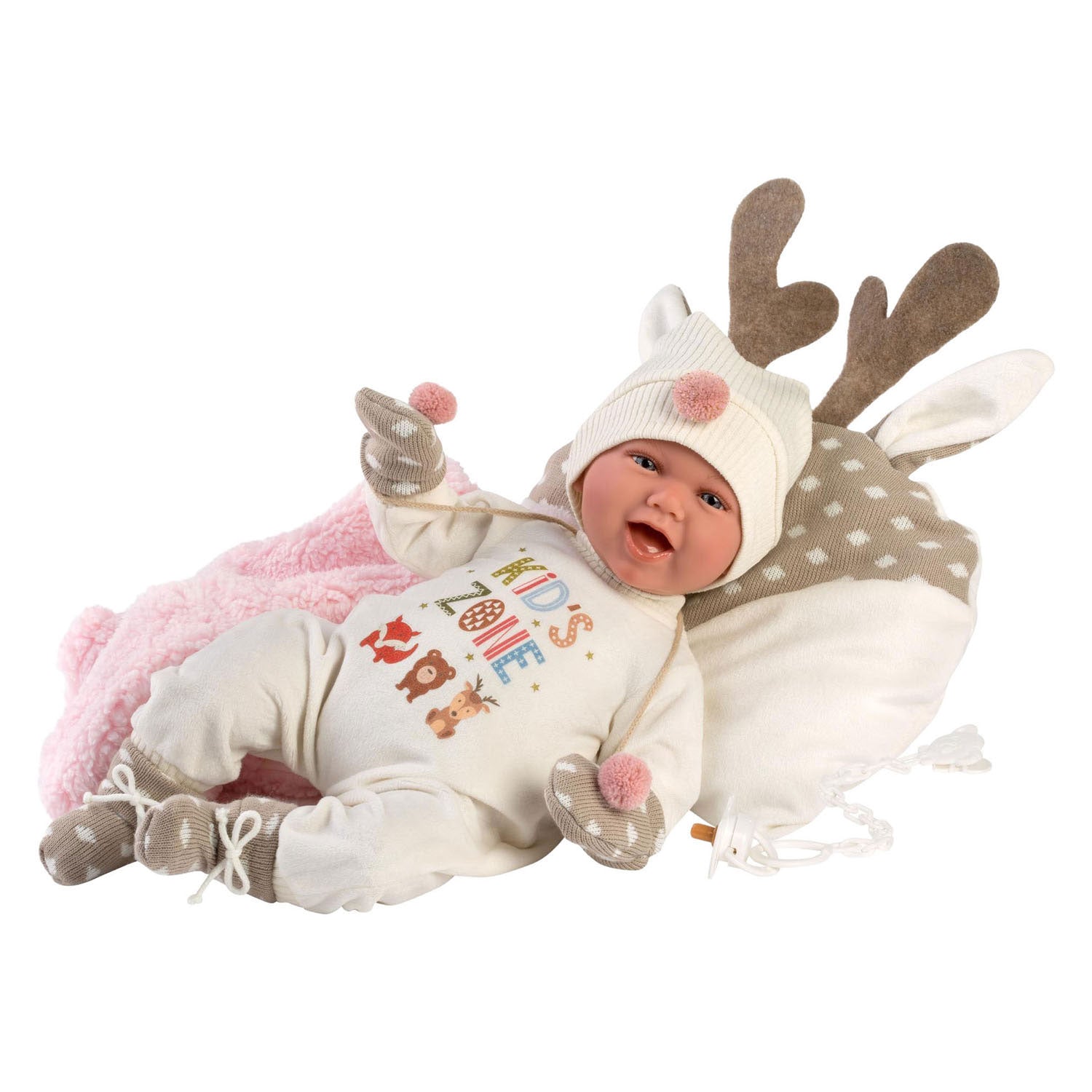 Imp Mimi Babypuppe mit weichem Körper, fröhlich und mit Geräuschen – 42 cm